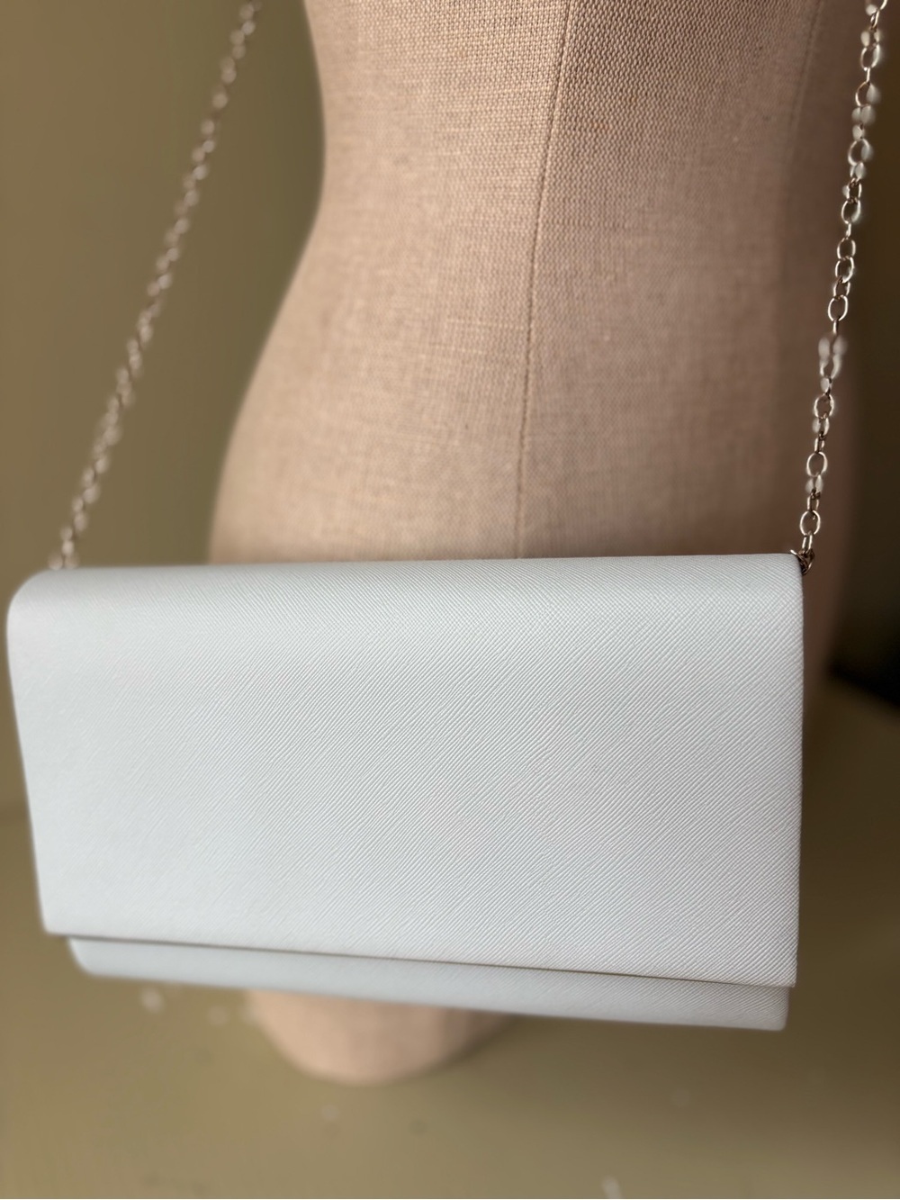 Minimalist light blue Crossbody Clutch with Chain
